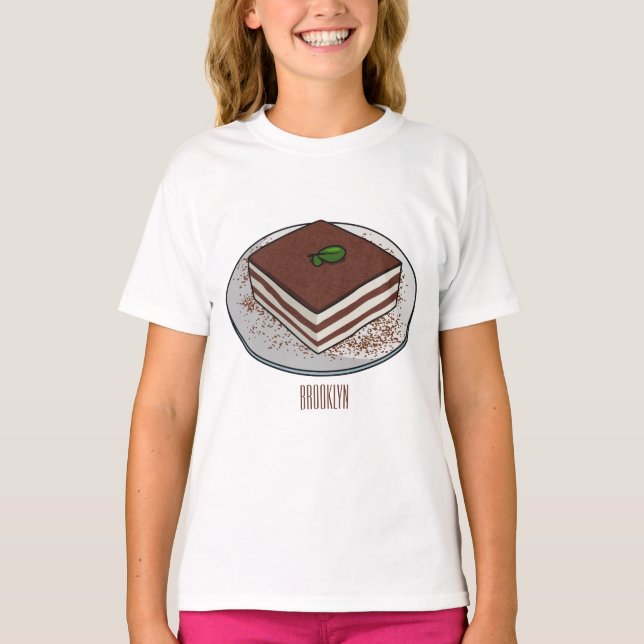 Tiramisu cake cartoon illustration  T-Shirt (Front)