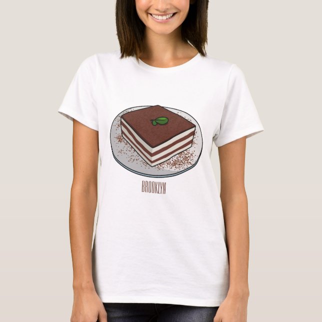 Tiramisu cake cartoon illustration T-Shirt (Front)