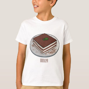 Tiramisu cake cartoon illustration T-Shirt