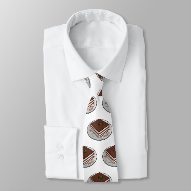 Tiramisu cake cartoon illustration  tie (Tied)
