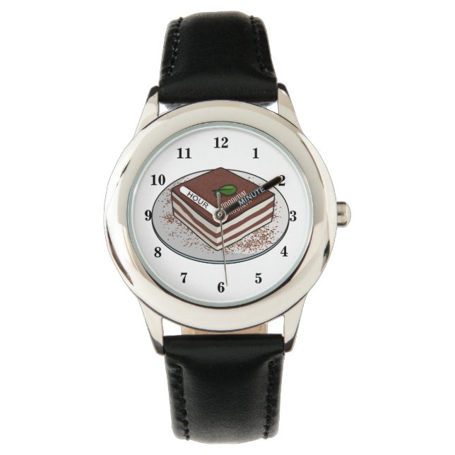Tiramisu cake cartoon illustration watch (Front)