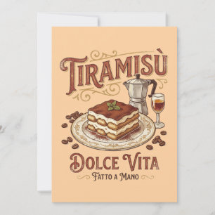Tiramisu Dolce Vita Italian Dessert Invitation