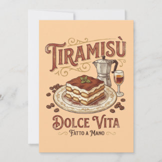Tiramisu Dolce Vita Italian Dessert  Invitation
