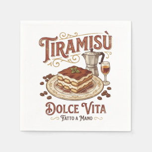 Tiramisu Dolce Vita Italian Dessert Napkin