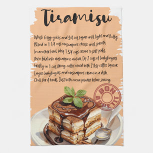 Tiramisu Recipe Tea Towel
