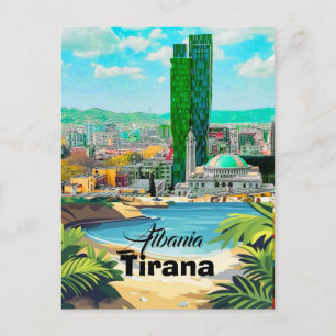 Tirana Albania Travel Postcard Art, Tirana Postcar