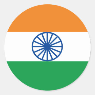 "Tiranga Jhanda" Indian Tricolour Flag  Classic Round Sticker