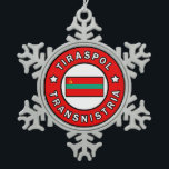 Tiraspol Transnistria Snowflake Pewter Christmas Ornament<br><div class="desc">Tiraspol Transnistria</div>