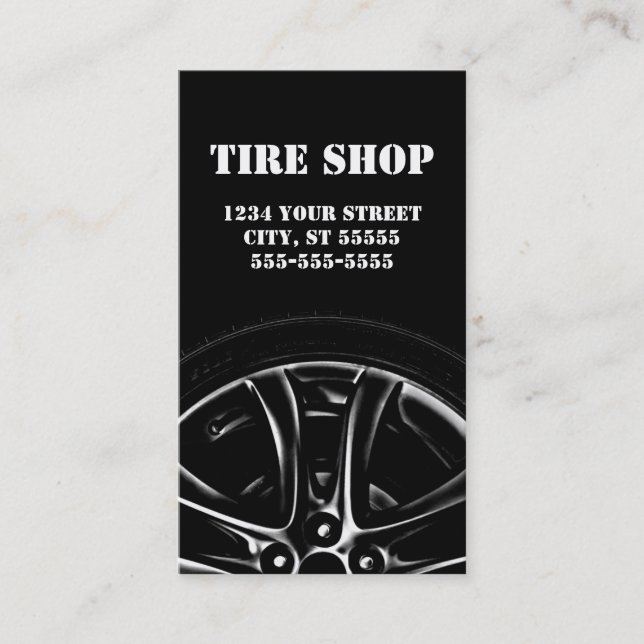 Tire and Mechanic Business Card (Front)