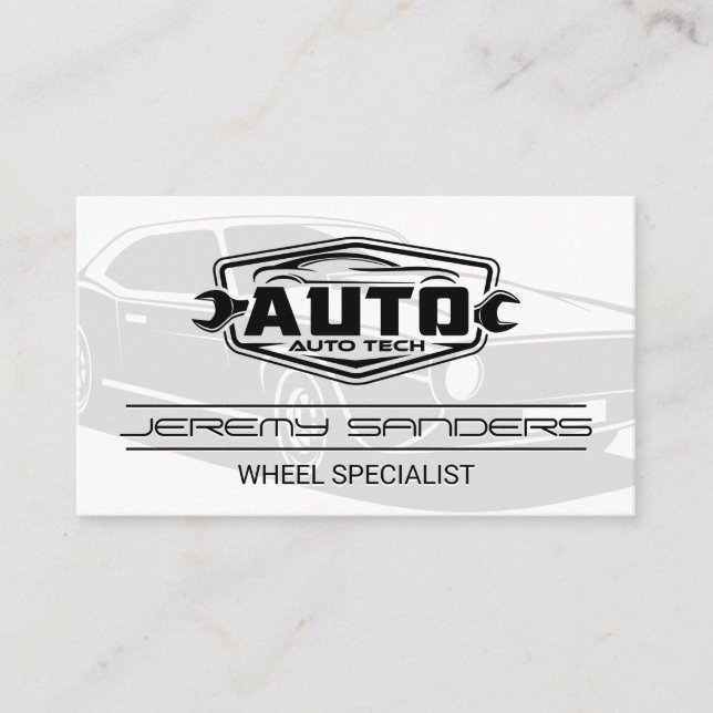 Tire and Wheel Service | Auto Tech Business Card (Front)