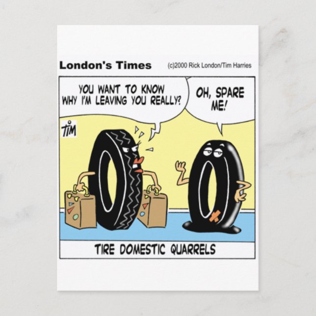 Tire Domestic Issues Funny Gifts Tees Collectibles Postcard (Front)