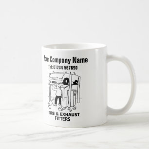 Tire & Exhaust Fitters Cartoon Mug