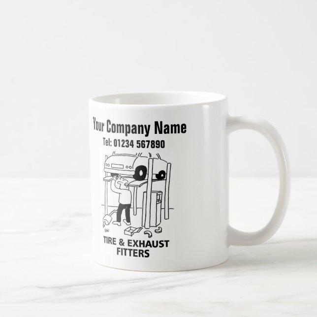 Tire & Exhaust Fitters Cartoon Mug (Right)