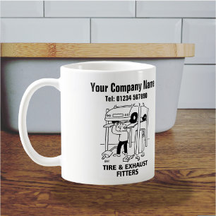 Tire & Exhaust Fitters Cartoon Mug