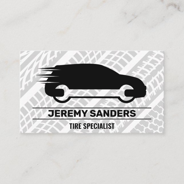 Tire Marks | Auto Wrench Logo Business Card (Front)