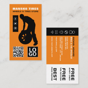 Tire Repair Man Design, Tire/Tyre Specialist Business Card
