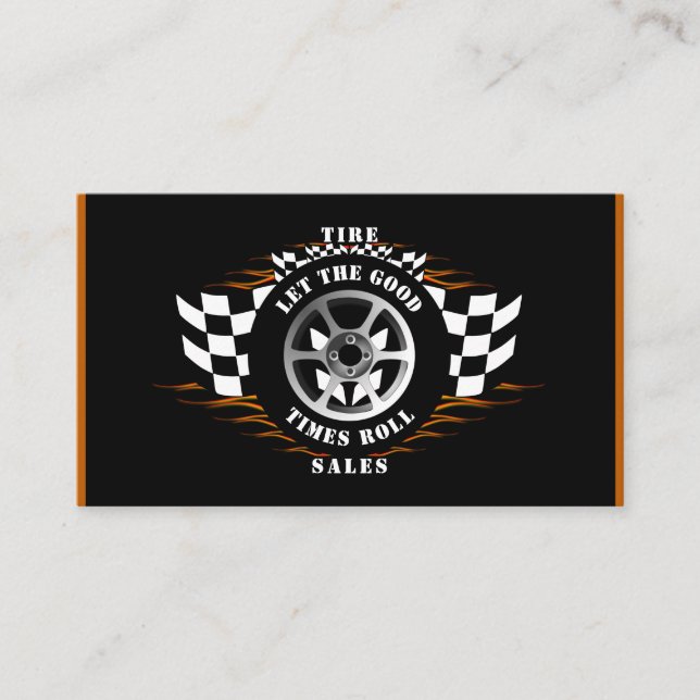 Tire Sales Automotive Car Industry Parts Supplies  Business Card (Front)