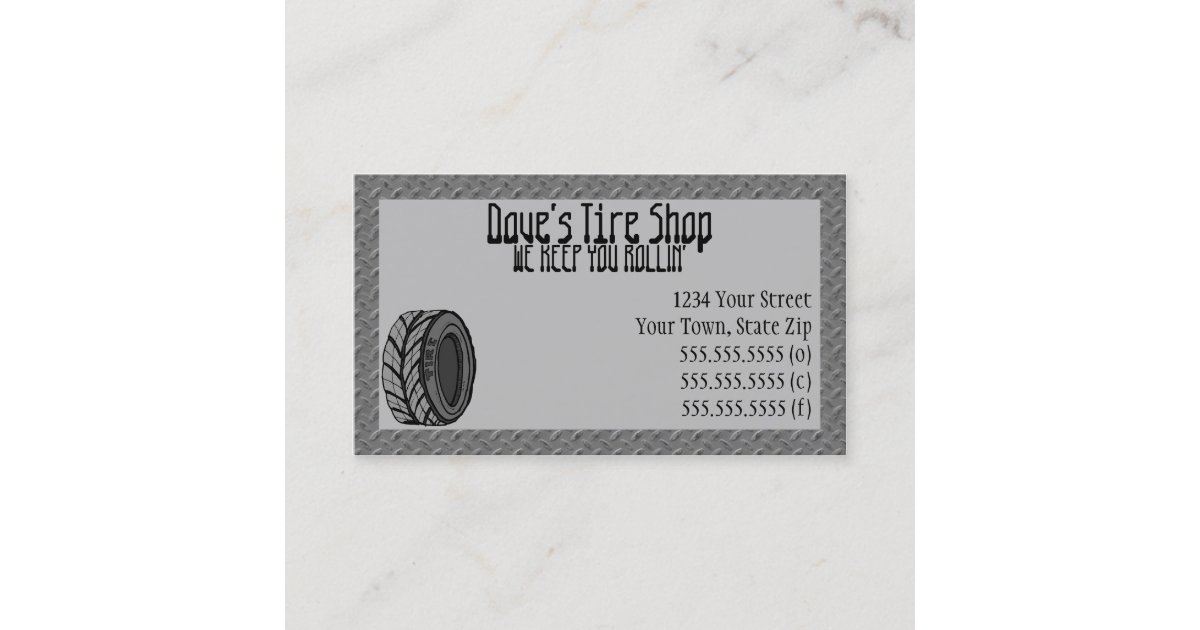 Tire Shop Business Cards | Zazzle