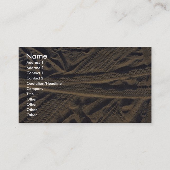 Tire tracks business card (Front)
