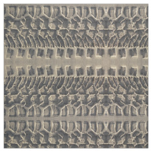 Tire tracks in beach sand photo fabric