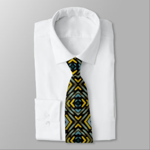 Tire Tread Blue & Gold Abstract Pattern Tie