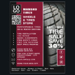 Tire Tread Design, Tire/Tyre Specialist Shop Flyer<br><div class="desc">Tire Tread Design,  Tire/Tyre Specialist Shop Advertising Flyer by The Business Card Store.</div>