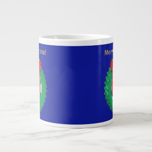 Tire Wreath "Merry Christmas" on a Large Coffee Mug