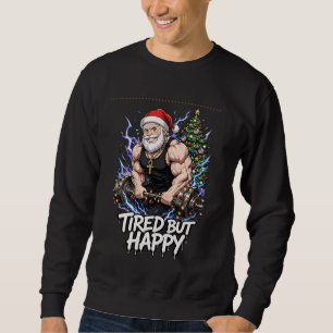 Tired But Happy Anime Santa Gym Shirt