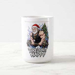 Tired But Happy Anime Santa Gym Shirt Coffee Mug