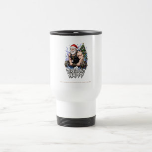 Tired But Happy Anime Santa Gym Shirt Travel Mug
