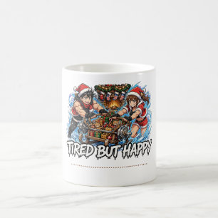 Tired But Happy Santa Couple Sleigh Coffee Mug