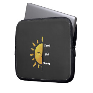 Tired but Sunny ☀️ Funny Summer Burnout Laptop Sleeve