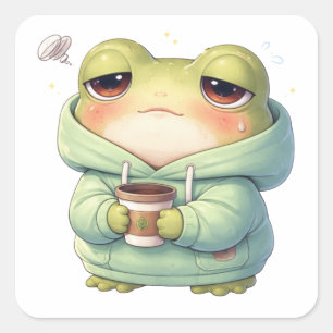 Tired But Trying Frog Sticker