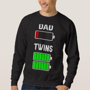 Tired Dad Low Battery Twins Full Charge Family Mat Sweatshirt