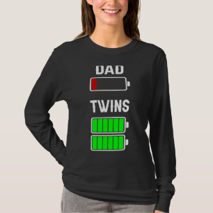 Tired Dad Low Battery Twins Full Charge Family Mat T-Shirt