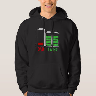 Tired Dad Low Battery Twins Full Charge Father's D Hoodie