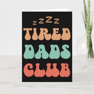 Tired Dads Club Car Race Track On Dad Daddy Father Card