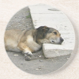 Tired Dog coaster, customisable Coaster