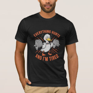 Tired Duck Lifts Heavy Barbell T-Shirt