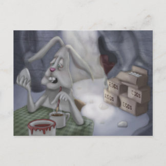 Tired Easter Bunny Holiday Postcard