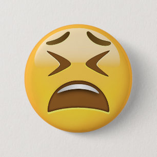 Tired Face Emoji 6 Cm Round Badge