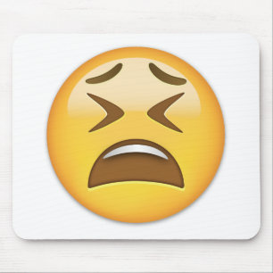 Tired Face Emoji Mouse Mat