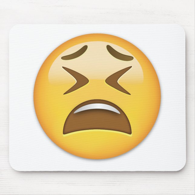 Tired Face Emoji Mouse Mat (Front)