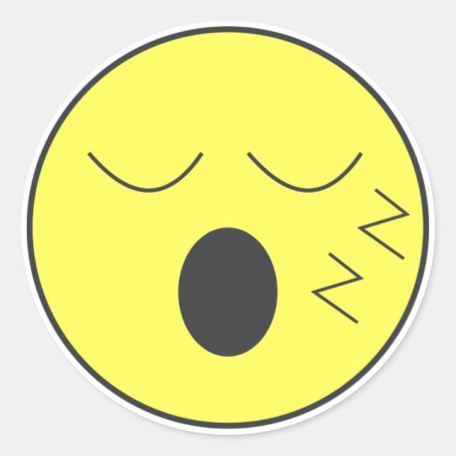Tired Face Emoticon Mood Classic Round Sticker (Front)