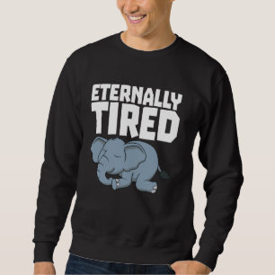 Tired Funny Napping Elephant Eternally Tired Kids Sweatshirt