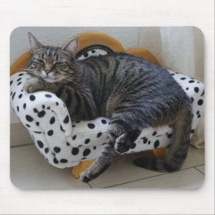 Tired kitty mouse mat