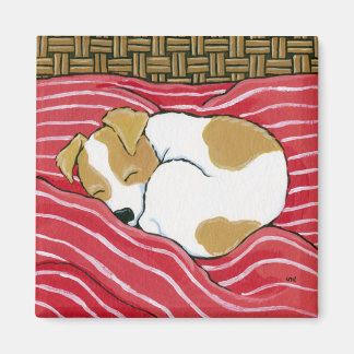 Tired Little Pup - Sleeping Dog Art Magnet