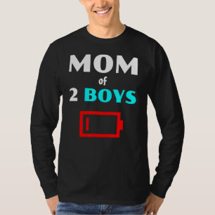 Tired Mum Of 2 Boys Mother With Two Sons Low T-Shirt
