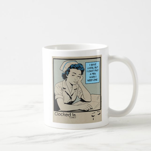 Tired Nurse Gift for RN, LPN, Healthcare Workers Coffee Mug (Right)