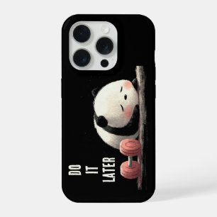 Tired Panda Gym – Cute Funny Workout Art iPhone 15 Pro Case